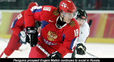 Young star Evegni Malkin blazin in Russia